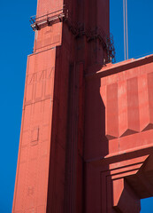 Details and fragments of the golden gate bridge