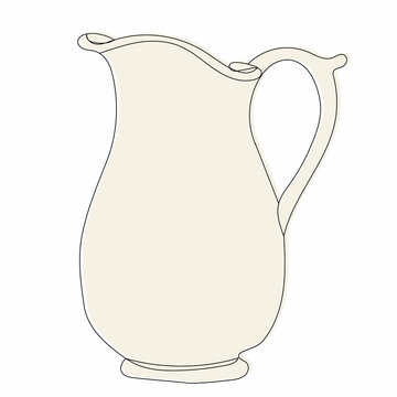 jug sketch, outline, vector, isolated