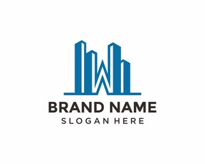 Fototapeta premium Letter W building logo design inspiration