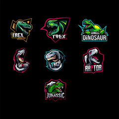 Jurassic dino logo mascot collection design