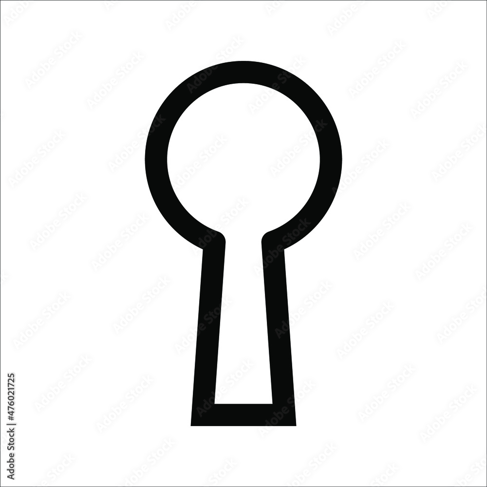 Wall mural black key hole icon design. keyhole icon in modern flat style design. vector illustration. on a whit