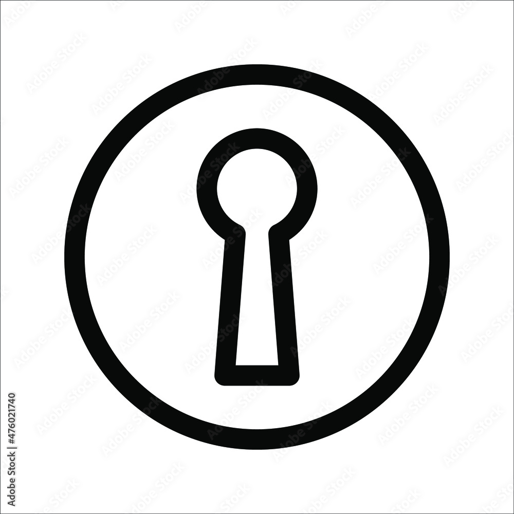 Wall mural Black key hole icon design. Keyhole icon in modern flat style design. Vector illustration. on a white background, eps 10