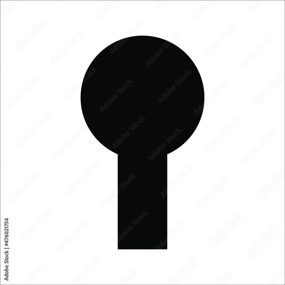 Wall mural black key hole icon design. keyhole icon in modern flat style design. vector illustration. on a whit