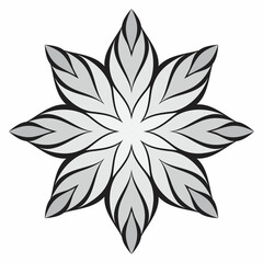 Flower-shaped icon, design element, logo concept for your brand, black outline isolated on white background, vector illustration