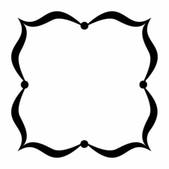 elegant vintage frame black outline with decorative elements, isolated on a white background, vector illustration