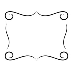 elegant vintage frame black outline with decorative elements, isolated on a white background, vector illustration