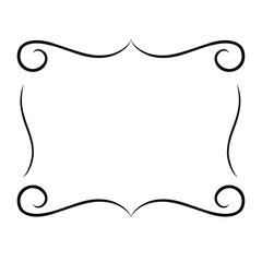 elegant vintage frame black outline with decorative elements, isolated on a white background, vector illustration