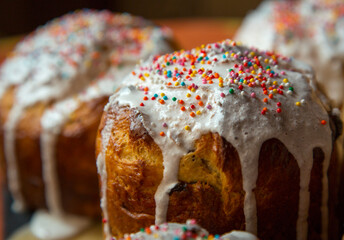 Easter cake on the table in the celebration of Christ's resurrection