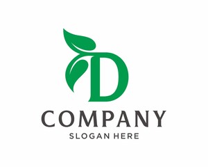 Letter D leaf logo