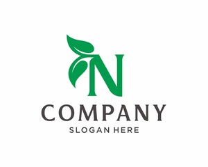 Letter N Leaf logo