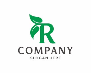 Letter R leaf logo