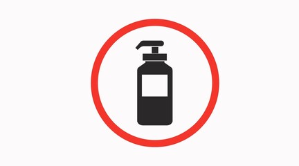 Vector Isolated Hand Sanitizer Hydroalcoholic Gel Bottle Icon