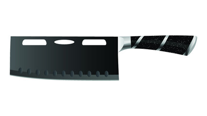 Large sharp cleaver knife isolated on white background, Vector illustration, chef knives, Cutlery icon set