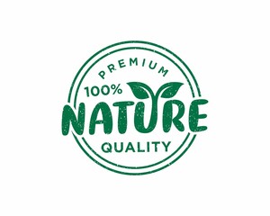 100% nature label sticker badge Vector, 100 percent label design