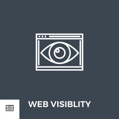 Web Visiblity Related Vector Thin Line Icon. Isolated on Black Background. Vector Illustration.