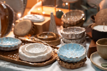 Handmade ceramic souvenirs. Creative Pottery Shop for Home Decoration.