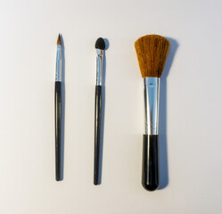 Makeup Brush Set. Isolated image on a white background. Nobody.