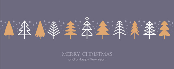 christmas greeting card with abstract fir tree decoration