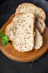 flax seed bread bakery healthy meal food snack on the table copy space food background rustic 