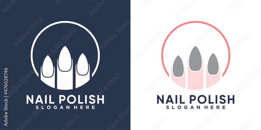 Wall mural nail logo design with style and creative concept