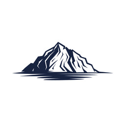 Mountain illustration on white background.