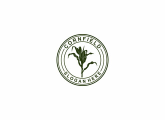 corn farm logo template in white background