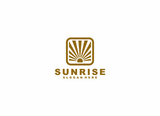 sunrise logo template vector in white background