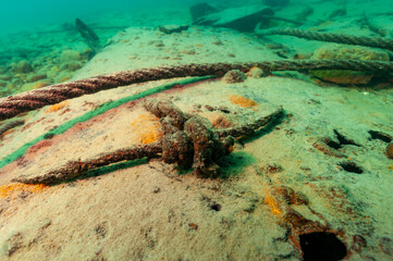 Naklejka na ściany i meble The Herman Hettler shipwreck in the Alger Underwater Preserve in Lake Superior