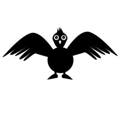 design of bird and wings bird with concept black and white