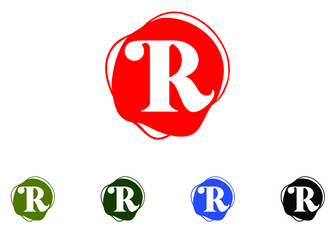 R letter logo and icon design template