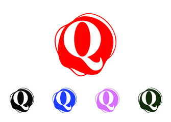 Q letter logo and icon design template