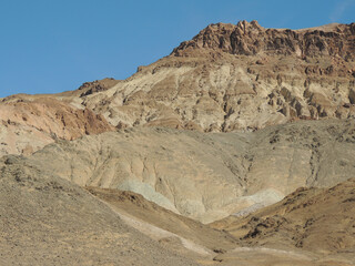 Shot of a dusty and rocky mountain that looks like a desert.
