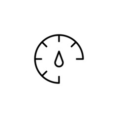 Clock, hour or time black line icon. Efficiency concept. Trendy flat isolated symbol, sign can be used for: illustration, outline, logo, mobile, app, design, web, dev, site, ui, ux, gui. Vector EPS 10