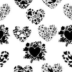 Decorative heart card. VECTOR BACKGROUND ILLUSRATION.