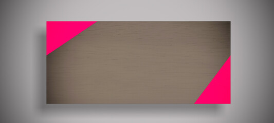 Pink and brown mock up with copy space blank screen for advertisement, banner, poster, display with drop shadow, insert picture or text