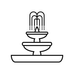 Fountain line icon, vector logo isolated on white background