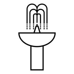 Fountain line icon, vector logo isolated on white background