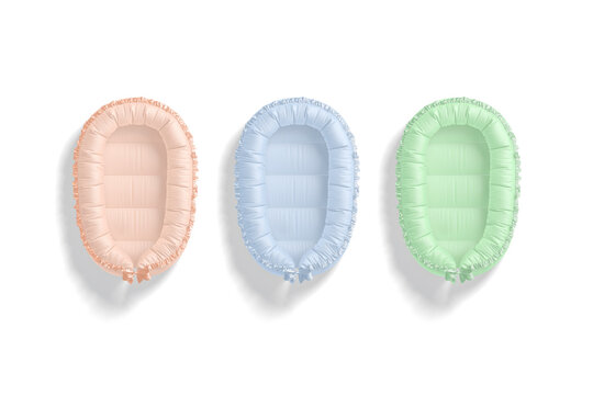 Blank colored babynest lounger mock up, top view