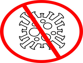 Stop coronavirus, virus line icon, vector symbol isolated on white background