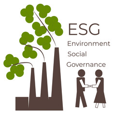 ESG concept of environmental, social and governance; sustainable development. 
