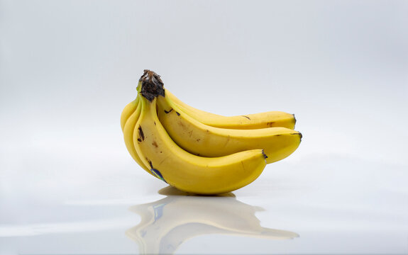 PLANTAINS FROM THE CANARY ISLANDS ON A WHITE BACKGROUND, SPAIN