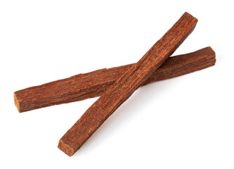 Sandalwood sticks isolated on white background
