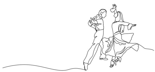 Vector illustration. International Tango Day. dance. Tango. Holiday. Drawing with one line.