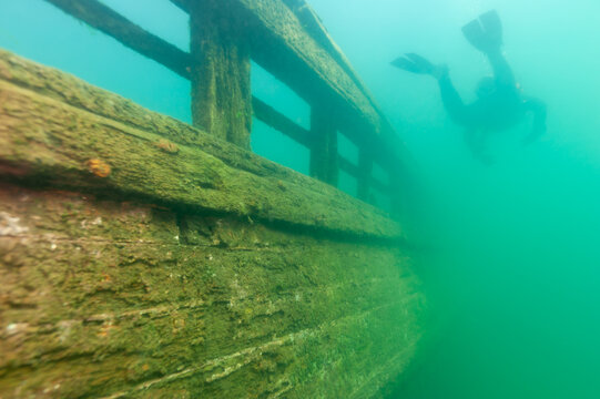 The Bermuda Shipwreck In The Alger Underwater Preserve In Lake Superior