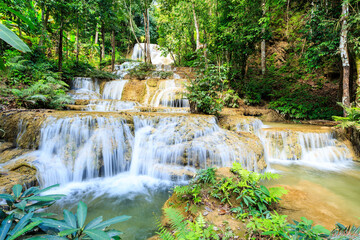 Mae Kae Waterfall is Unseen waterfall at Tham Pha Thai national park, Lampang province, jungle...