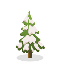 green christmas tree, vector illustration