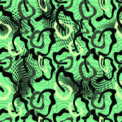 Abstract seamless colorful artwork with hand drawn unique patterns