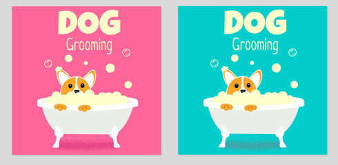 Dog Grooming Salon Poster Illustration