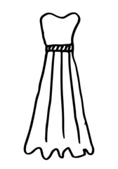 Doodle hand drawing with kid clothes. Vector illustration of lines and coloring pages for kids