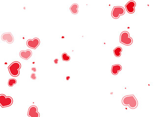 Beautiful red hearts falling vector illustration.